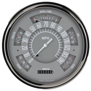 CH49G 1949-1950 Chevy Car Gray "ClassicLine" Six-Instrument Package By Classic Instruments