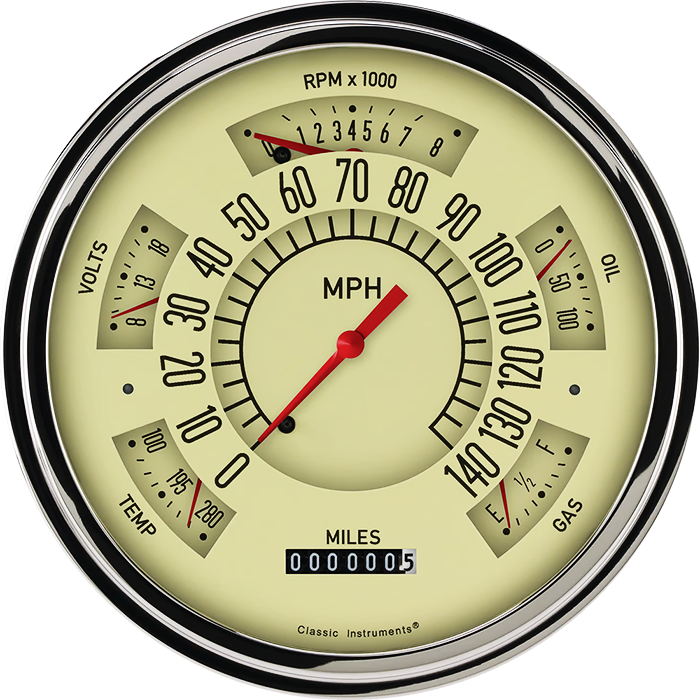 1949-1950 Ford Car Tan Direct Fit Package By Classic Instruments