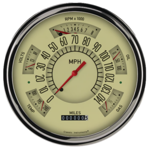 1949-1950 Chevy Car Tan "ClassicLine" Six-Instrument Package By Classic Instruments