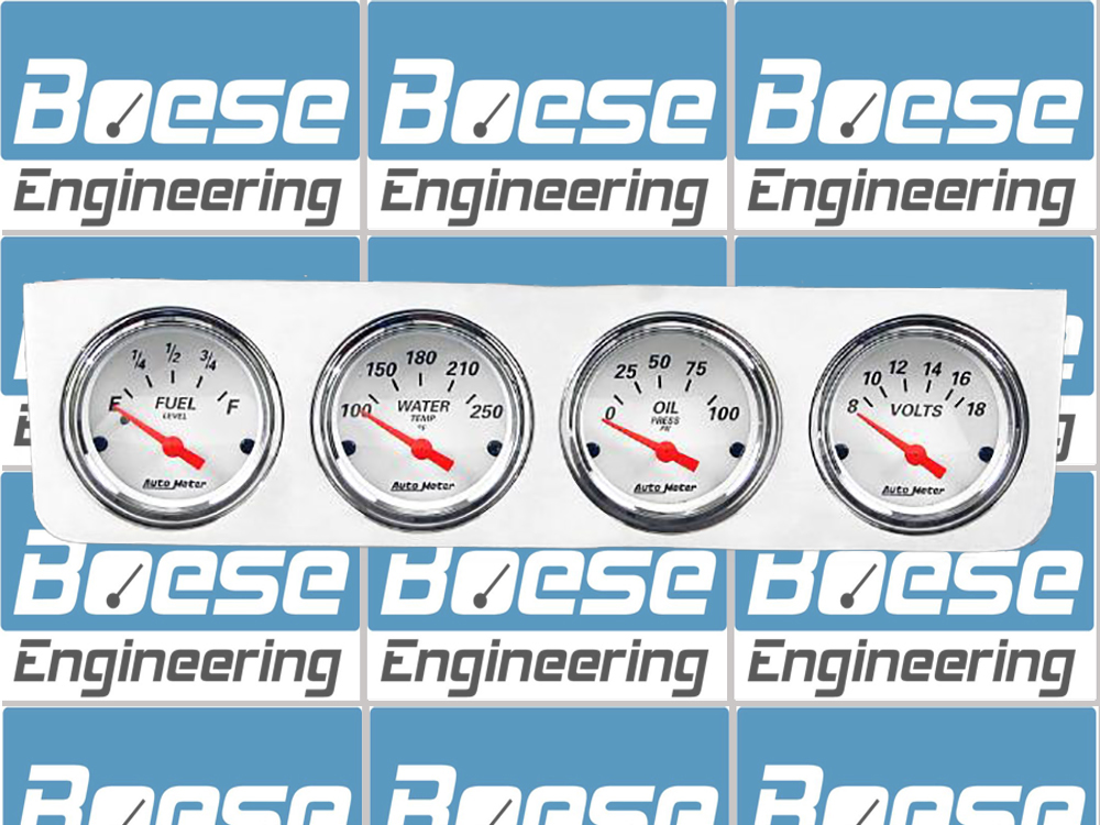 Under Dash Aluminum 4 Gauge Panel w/ Auto Meter Street Rod Series Gauges - Image 2