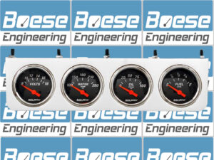 Under Dash Aluminum 4 Gauge Panel w/ Auto Meter Street Rod Series Gauges