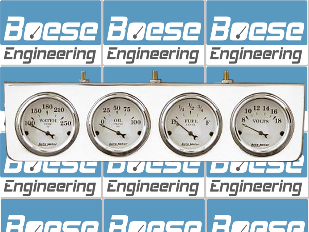 Under Dash Aluminum 4 Gauge Panel w/ Auto Meter Street Rod Series Gauges - Image 5