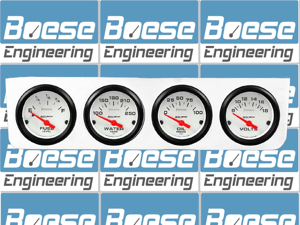 4 Gauge Under Dash Aluminum Panel w/ 2 1/16" Auto Meter Phantom Gauges