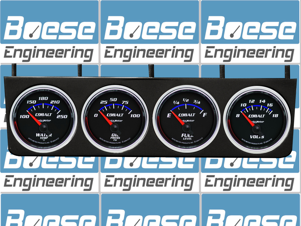 Aluminum Under Dash 4 Gauge Panel With 2 5/8" Auto Meter Cobalt Gauges