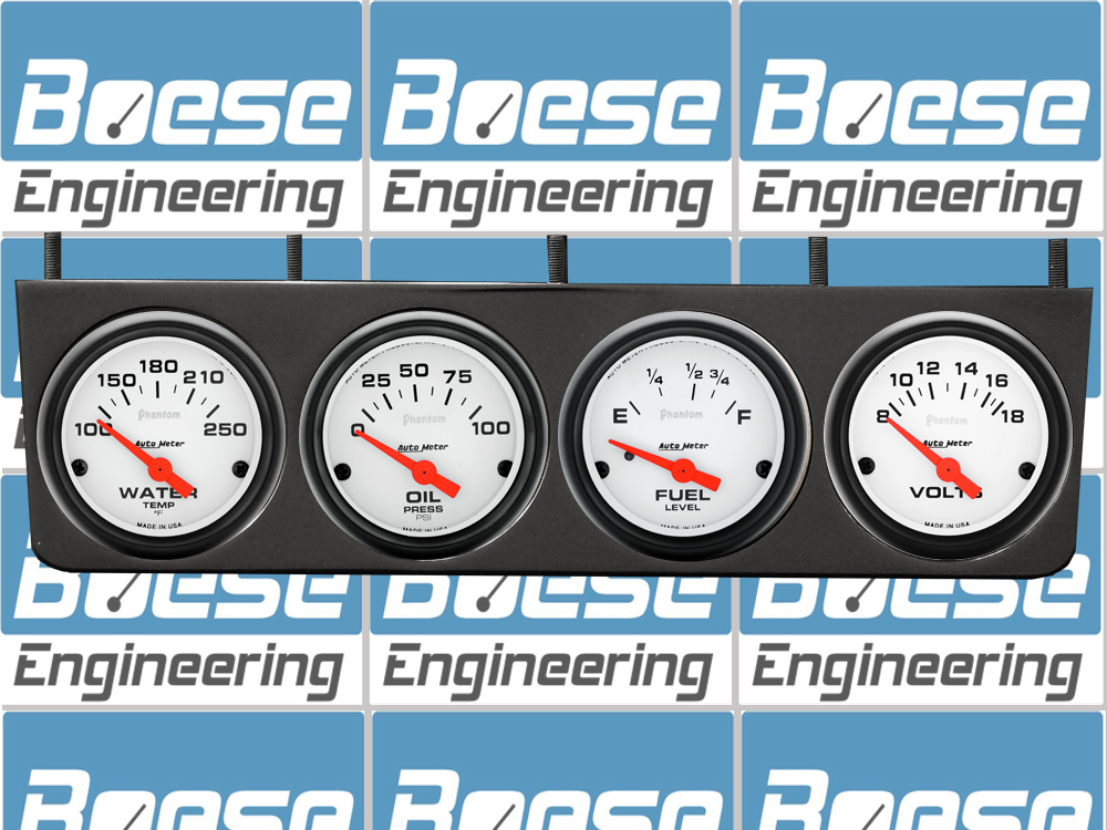 Aluminum Under Dash 4 Gauge Panel w/ 2 5/8" Auto Meter Phantom Gauges - Image 2