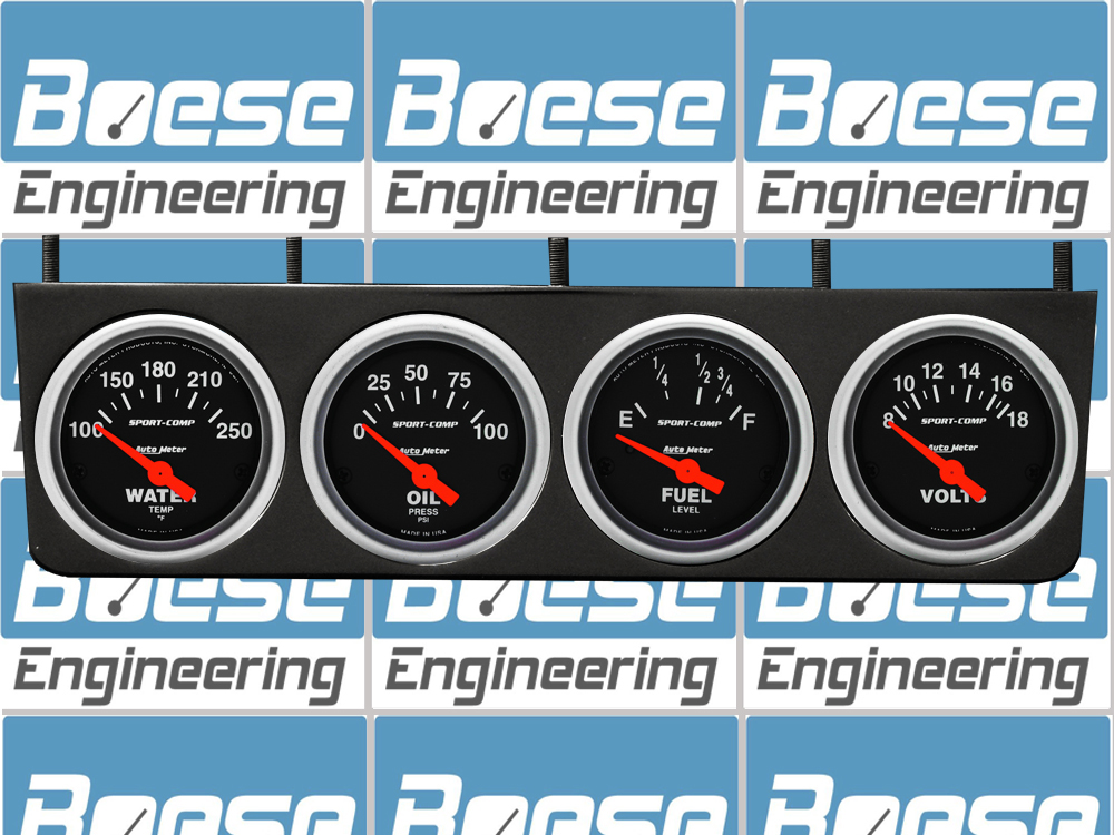 Aluminum Under Dash 4 Gauge Panel w/ 2 5/8" Auto Meter Sport-Comp Gauges - Image 2