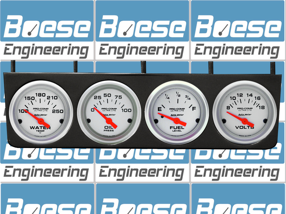 Aluminum Under Dash 4 Gauge Panel w/ 2 5/8" Auto Meter Ultra-Lite Gauges - Image 2