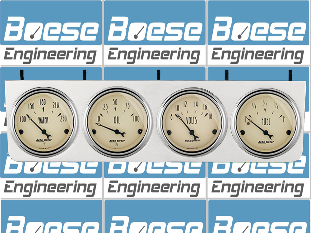 Under Dash Aluminum 4 Gauge Panel w/ Auto Meter Street Rod Series Gauges - Image 3