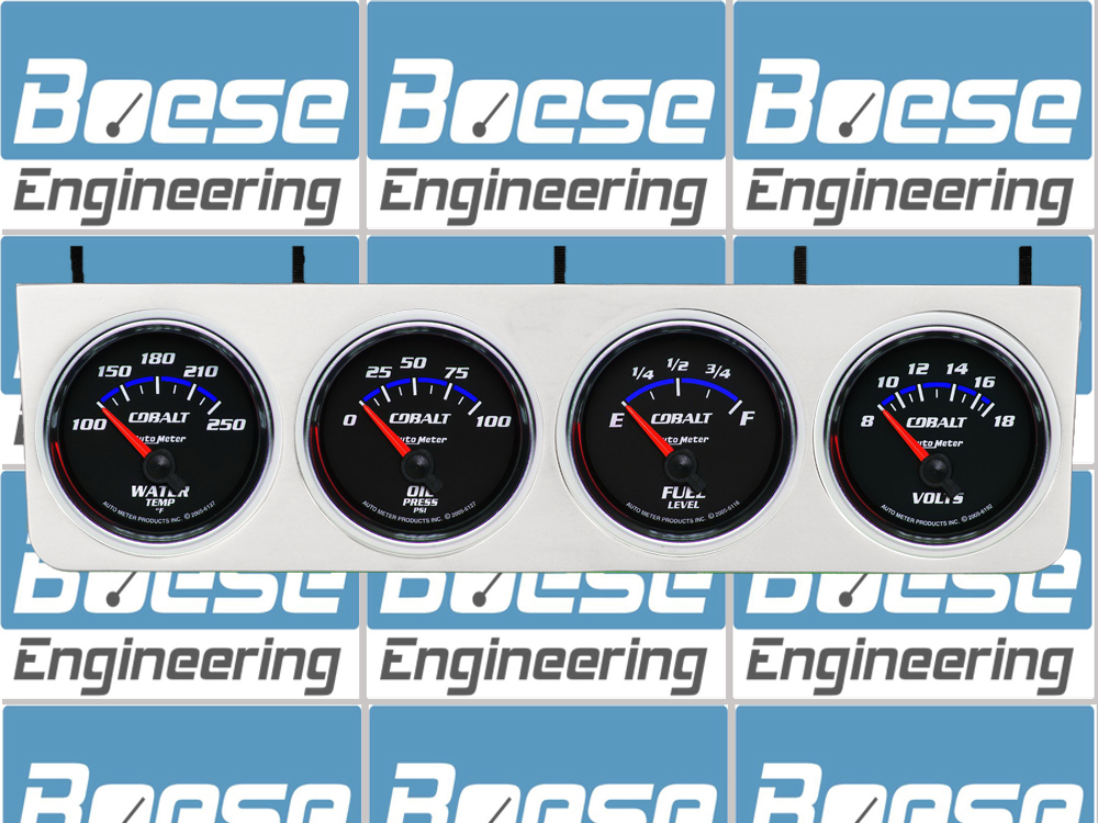 Aluminum Under Dash 4 Gauge Panel With 2 5/8" Auto Meter Cobalt Gauges - Image 2