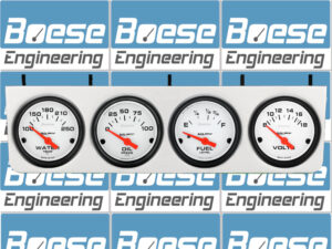 Aluminum Under Dash 4 Gauge Panel w/ 2 5/8" Auto Meter Phantom Gauges