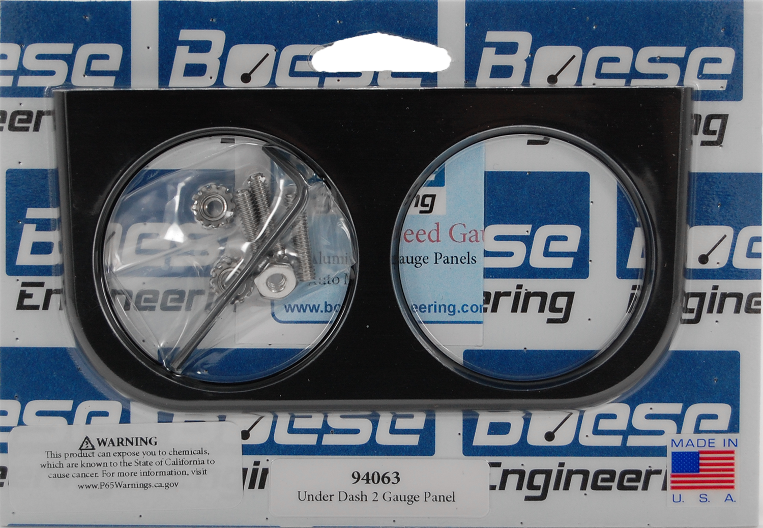 Aluminum Under Dash 2 Gauge Panel for 2 1/16" or 2 1/8" Gauges - Image 3