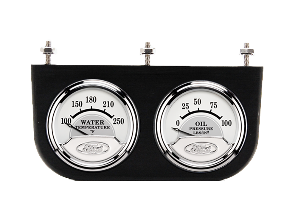 Aluminum 2 Gauge Under Dash Panel w/ Auto Meter Masterpiece Silver Gauges