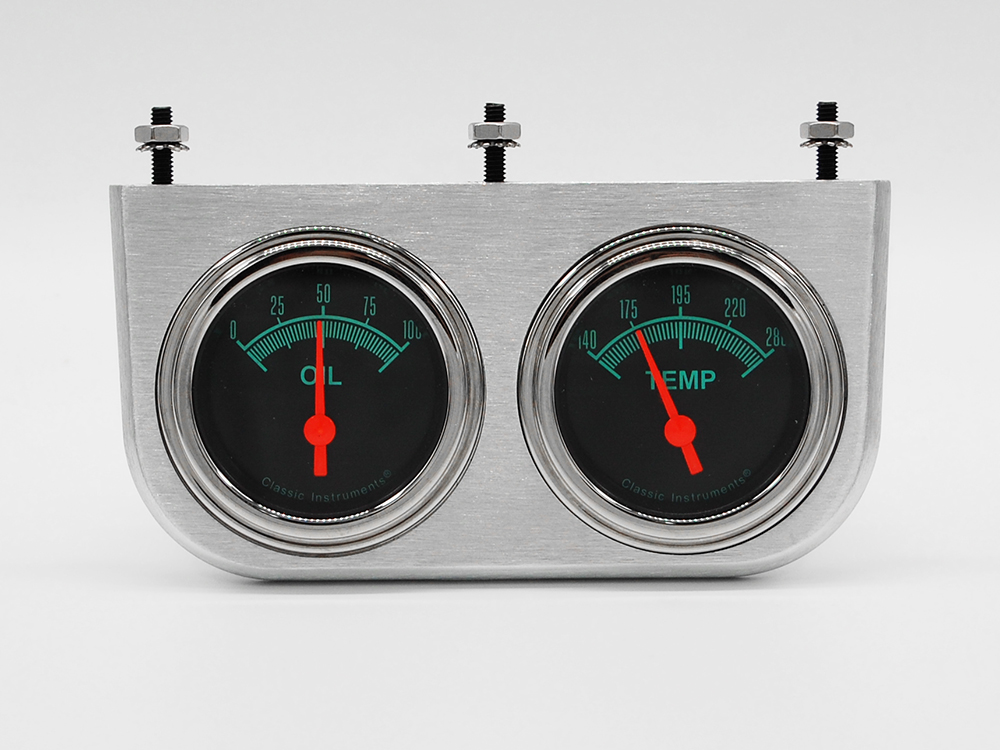 Aluminum 2 Gauge Under Dash Panel w/ Classic Instruments G/Stock Gauges - Image 2