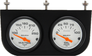 Aluminum 2 Gauge Under Dash Panel w/ Auto Meter Phantom Gauges