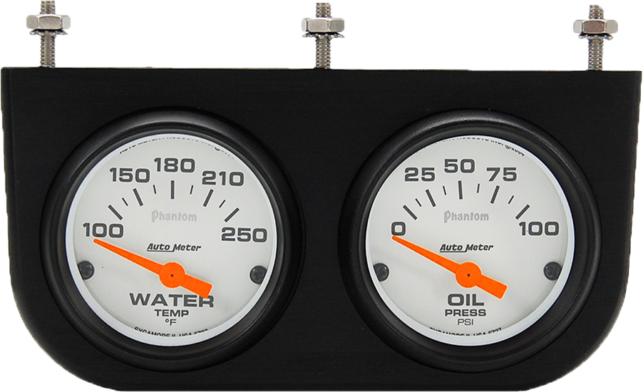 Aluminum 2 Gauge Under Dash Panel w/ Auto Meter Phantom Gauges