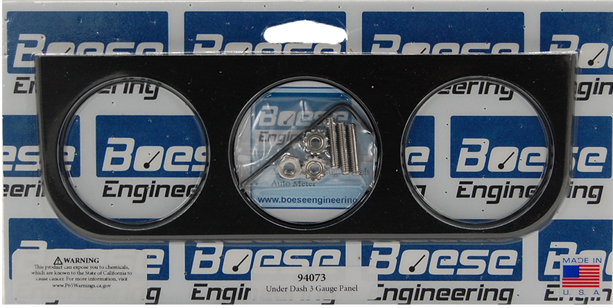 Aluminum Under Dash 3 Gauge Panel for 2 1/16" or 2 1/8" Gauges