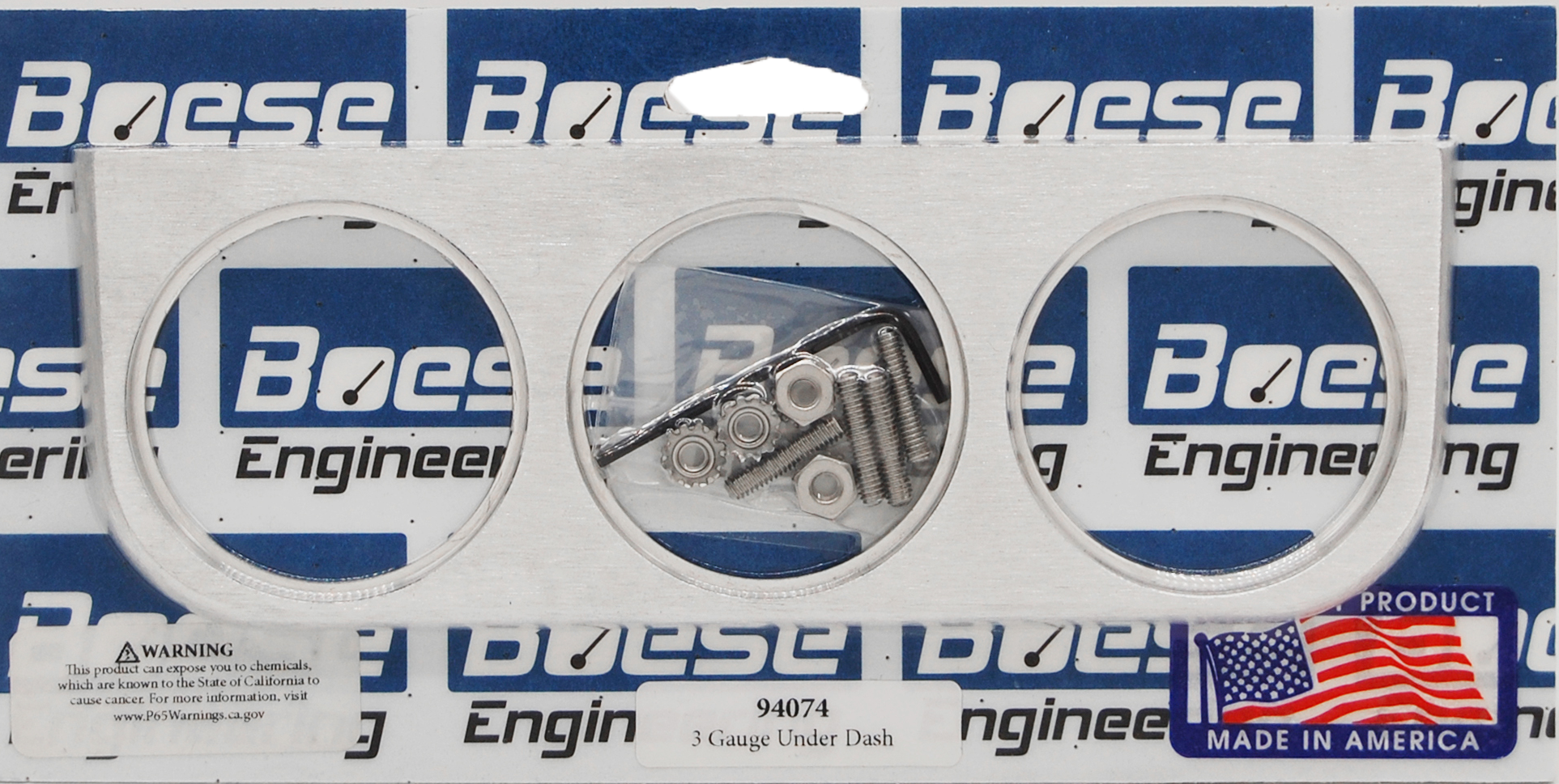 Aluminum Under Dash 3 Gauge Panel for 2 1/16" or 2 1/8" Gauges - Image 3