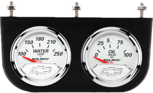 Aluminum 2 Gauge Under Dash Panel w/ Auto Meter Chevy Vintage