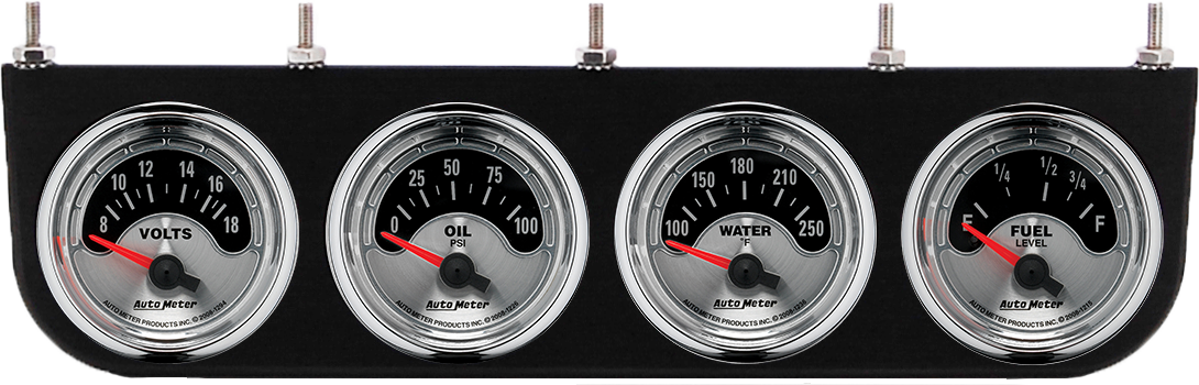 4 Gauge Under Dash Aluminum Gauge Panel w/ Auto Meter American Muscle Gauges