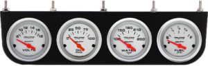 4 Gauge Under Dash Aluminum Panel w/ 2 1/16" Auto Meter UItra-Lite Gauges