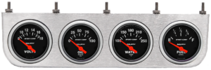 4 Gauge Under Dash Aluminum Panel w/ 2 1/16" Auto Meter Sport-Comp Gauges