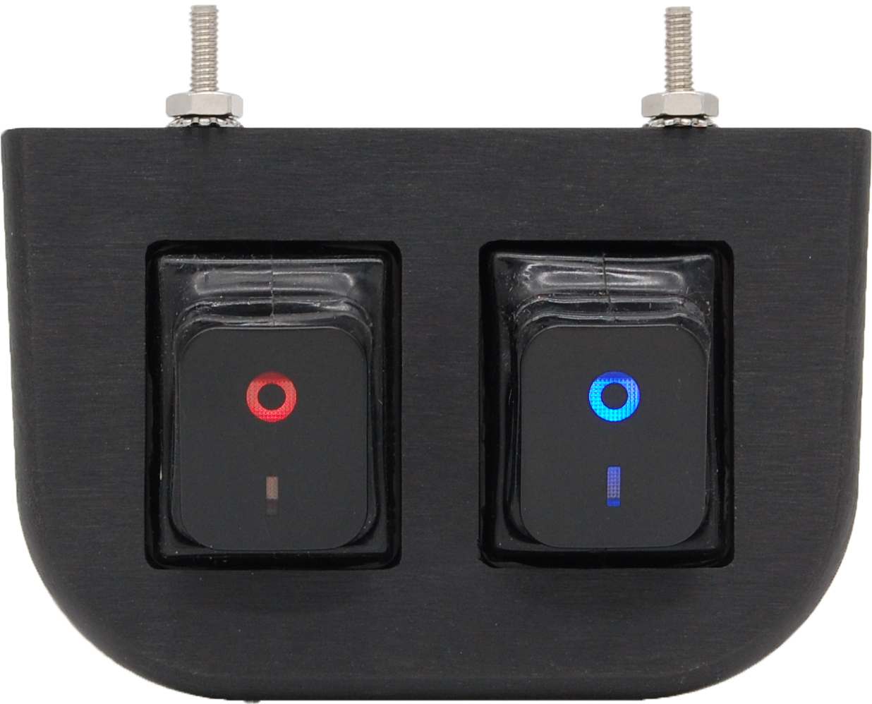 Aluminum Under Dash Panel w/ Two Lighted 4 Pin 30A ON/OFF Rocker Switches - Image 2