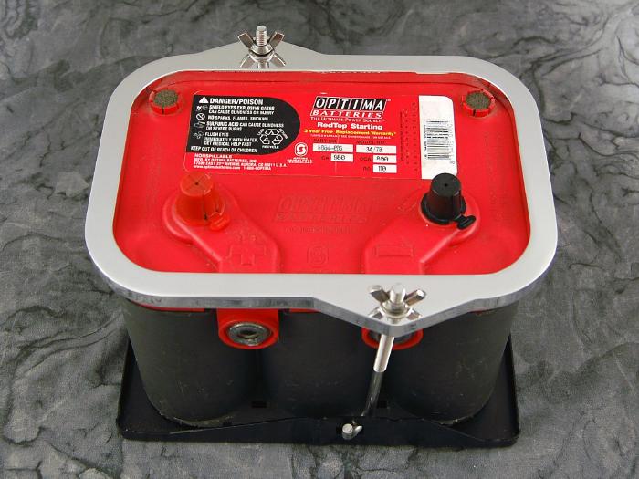 67 68 69 70 Ford Mustang billet aluminum Optima 34/78 battery hold-down