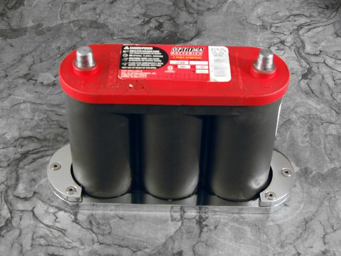 Billet aluminum battery tray for 6 volt Optima (machined finish) - Image 2