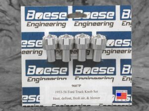 9607P 1953-1956 Ford Truck 4 piece billet aluminum dash knob set. 9607P Includes heat, defrost, fresh air, & heater blower. (polished)