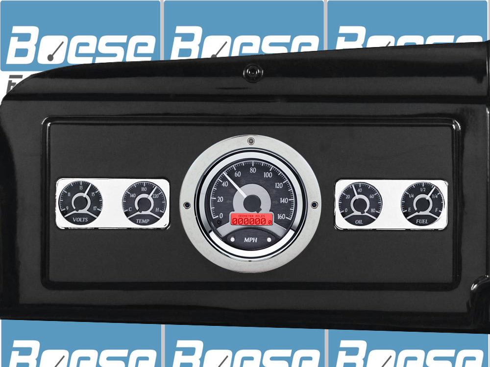 1939-1947 Dodge Truck Billet Aluminum Gauge Panel w/ Dakota Digital VHX-1050 Black Alloy Gauges - Image 2