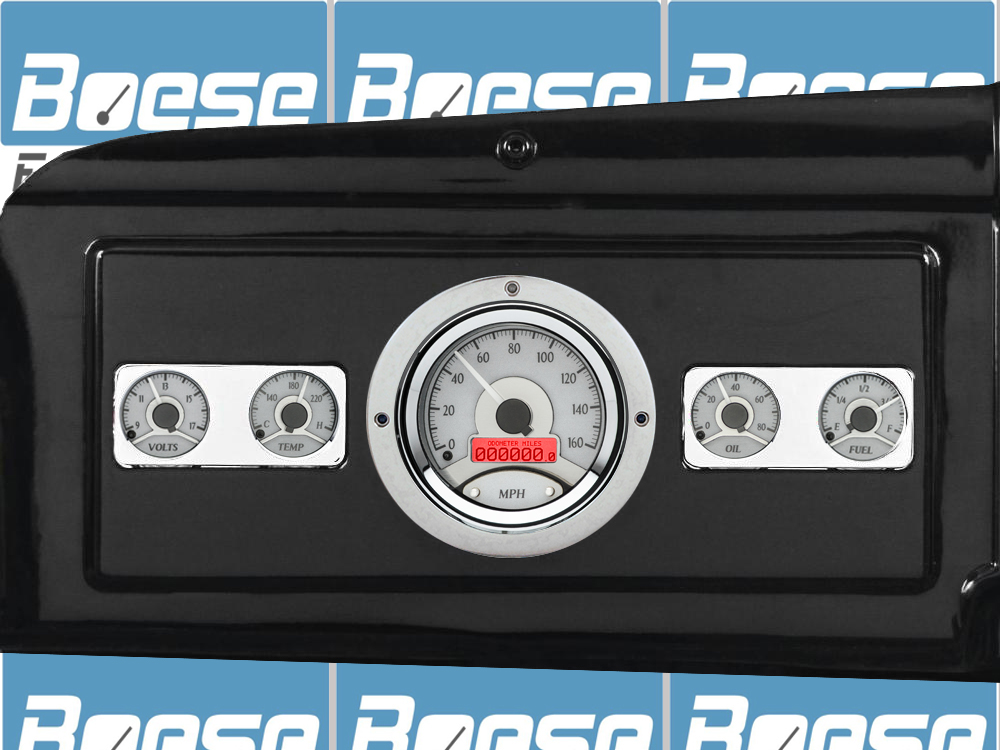 1939-1947 Dodge Truck Billet Aluminum Gauge Panel w/ Dakota Digital VHX-1050 Silver Alloy Gauges - Image 2