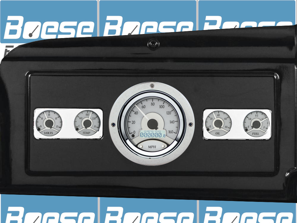1939-1947 Dodge Truck Billet Aluminum Gauge Panel w/ Dakota Digital VHX-1050 Silver Alloy Gauges - Image 3