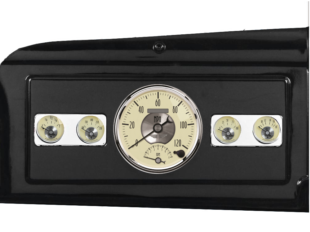 1939-1947 Dodge Truck Billet Aluminum 5 Gauge Panel w/ Auto Meter Prestige Series