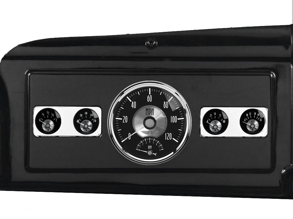 1939-1947 Dodge Truck Billet Aluminum 5 Gauge Panel w/ Auto Meter Prestige Series - Image 2