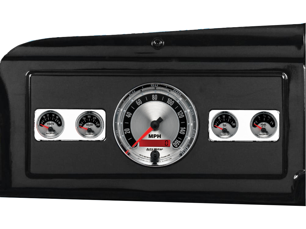 1939-1947 Dodge Truck Billet Aluminum Dash Insert w/ Auto Meter American Muscle Gauges