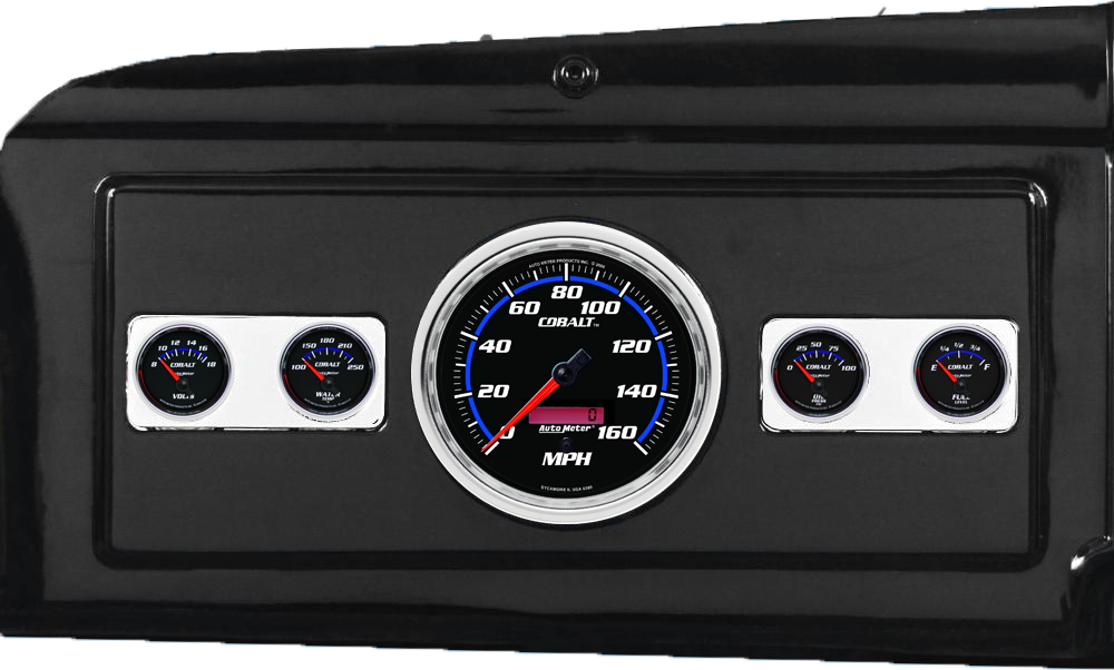 1939-1947 Dodge Truck Billet Aluminum Gauge Panel w/ Auto Meter Cobalt Gauges