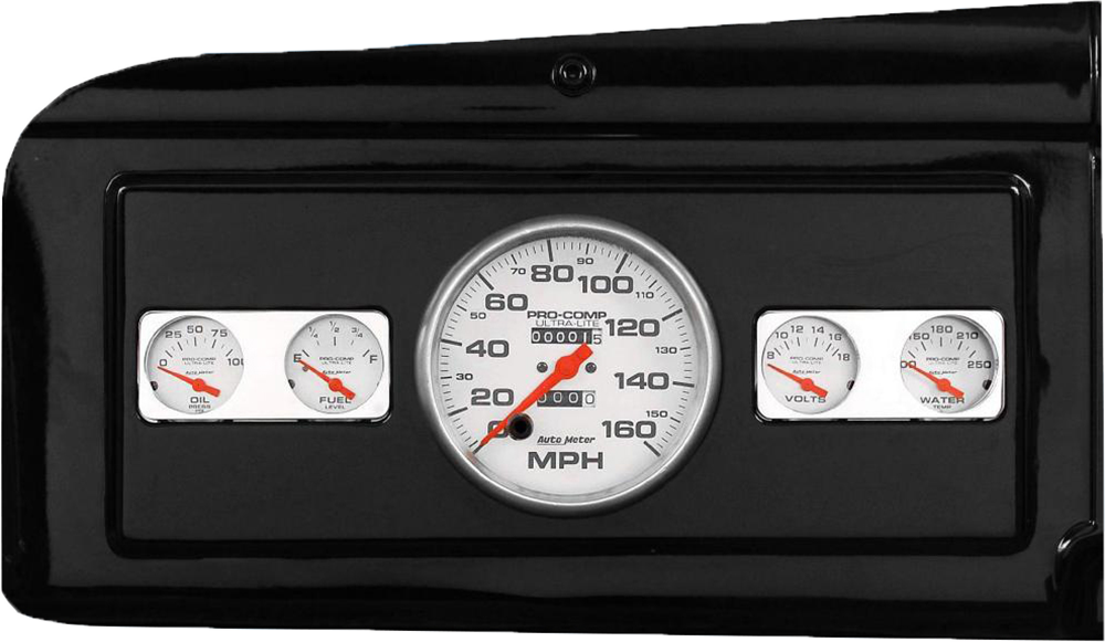 1939-1947 Dodge Truck Billet Aluminum Gauge Panel w/ Ultra-Lite Gauges