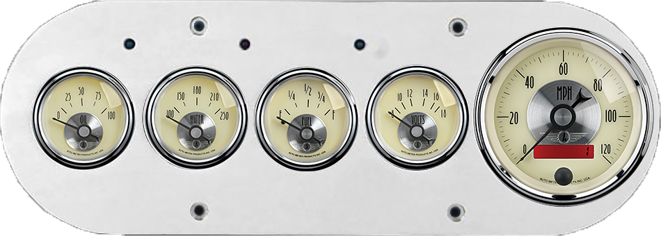 1954-1958 Dodge Truck Billet Aluminum 5 Gauge Panel w/ Auto Meter Prestige Series