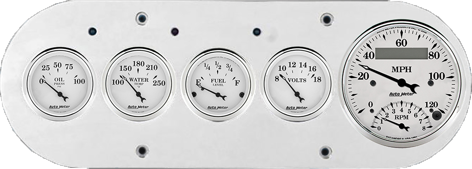 1954-1958 Dodge Truck Billet Aluminum Gauge Panel w/ Auto Meter Street Rod Series Gauges (Speedo/Tach)