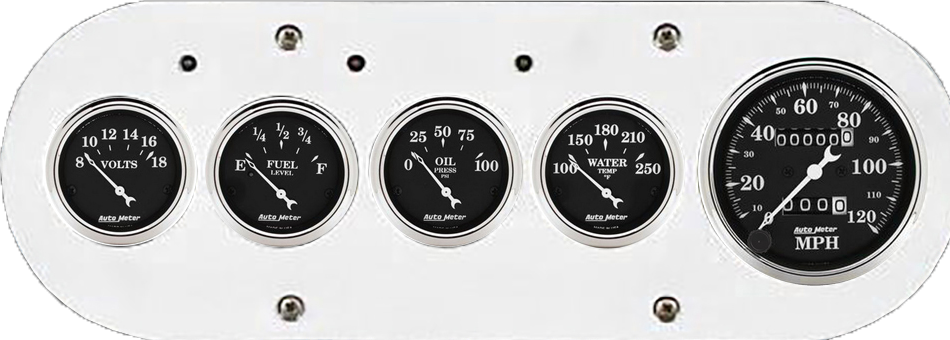 1954-1958 Dodge Truck Billet Aluminum Gauge Panel w/ Auto Meter Street Rod series gauges