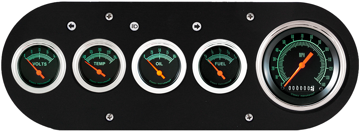 1954-1958 Dodge Truck Aluminum 5 Gauge Panel w/ Classic Instruments G/Stock Gauges