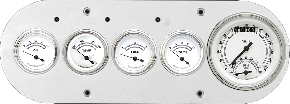 1954-1958 Dodge Truck Aluminum 5 Gauge Panel w/ Classic Instruments Gauges (Ultimate Speedometer)