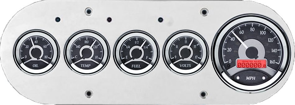 1954-1958 Dodge Truck Billet Aluminum Gauge Panel w/ Dakota Digital VHX-1050 Black Alloy Gauges - Image 3