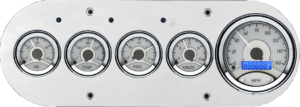 1954-1958 Dodge Truck Billet Aluminum Gauge Panel w/ Dakota Digital VHX-1050 Silver Alloy Gauges