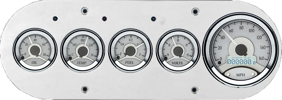 1954-1958 Dodge Truck Billet Aluminum Gauge Panel w/ Dakota Digital VHX-1050 Silver Alloy Gauges - Image 5