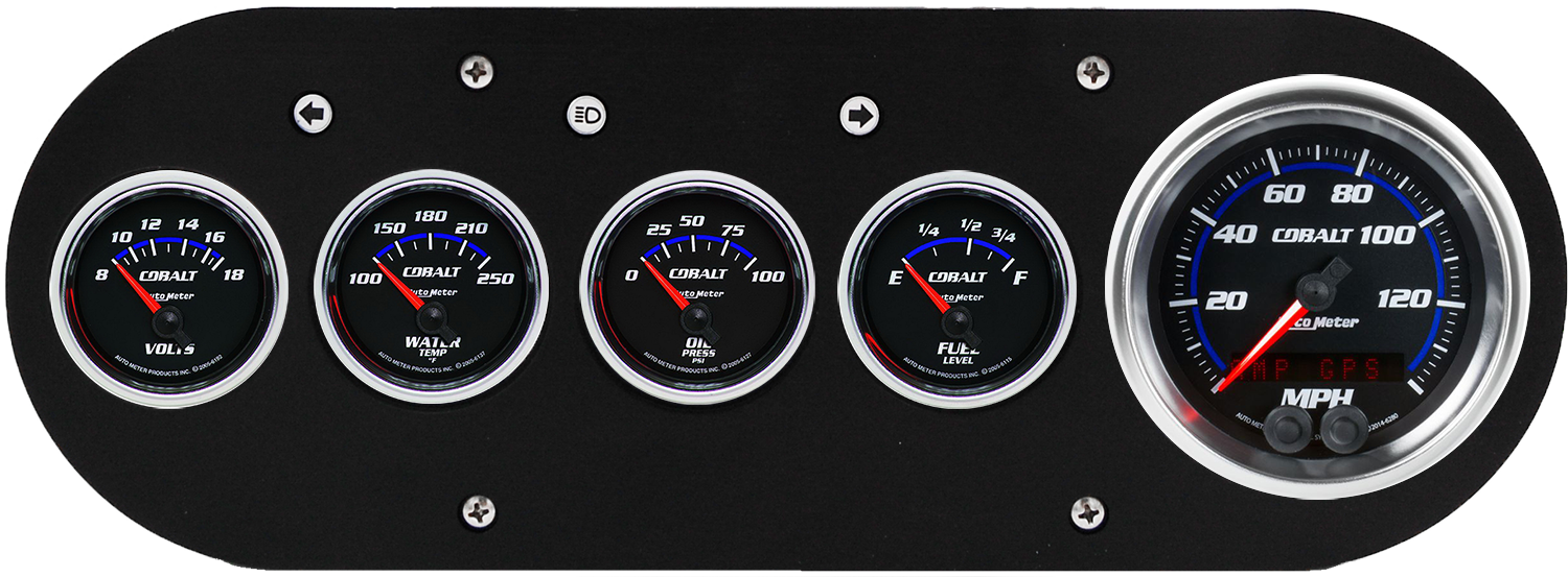 1954-1958 Dodge Truck Billet Aluminum Gauge Panel w/ Auto Meter Cobalt Gauges - Image 2