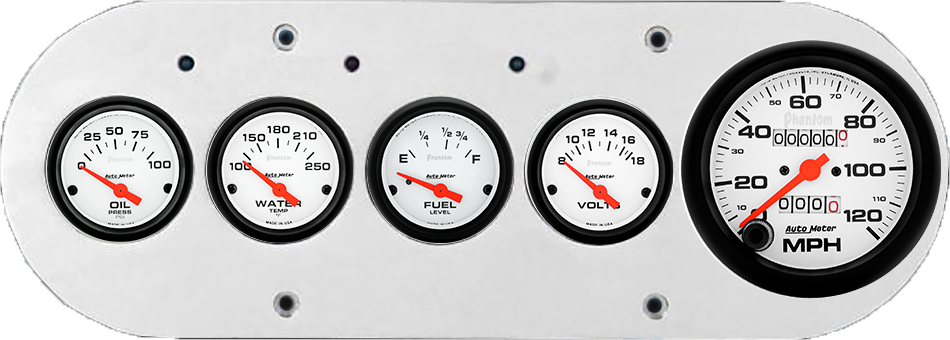 1954-1958 Dodge Truck Billet Aluminum Gauge Panel w/ Auto Meter Phantom gauges