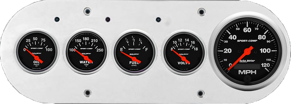 1954-1958 Dodge Truck Billet Aluminum Gauge Panel w/ Sport-Comp gauges