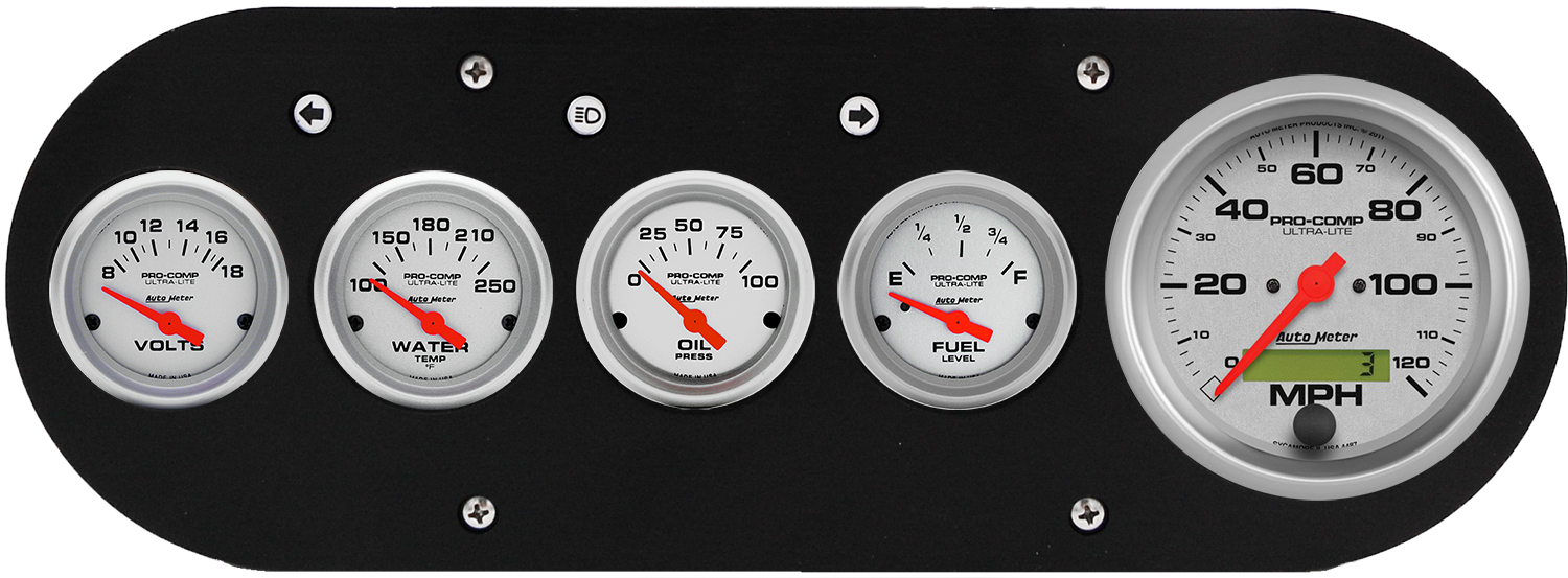 1954-1958 Dodge Truck Billet Aluminum Gauge Panel w/ Ultra-Lite gauges