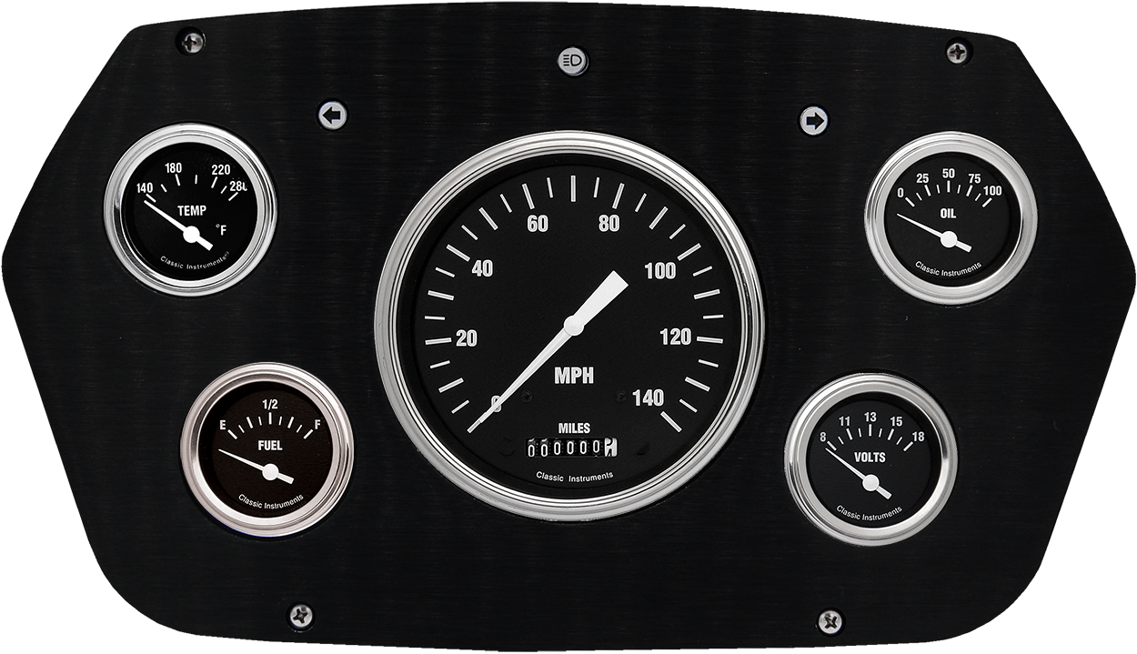 1959-1960 Dodge Truck Aluminum 5 Gauge Panel w/ Classic Instruments Hot Rod Gauges